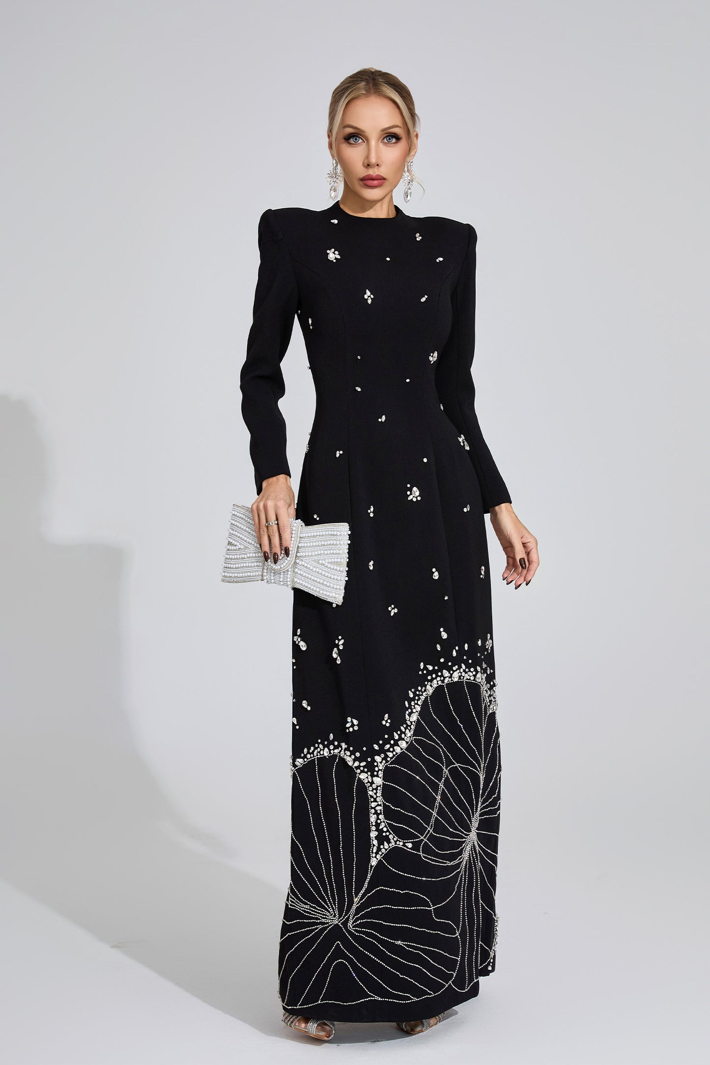 Persephone Black Diamond Maxi Dress