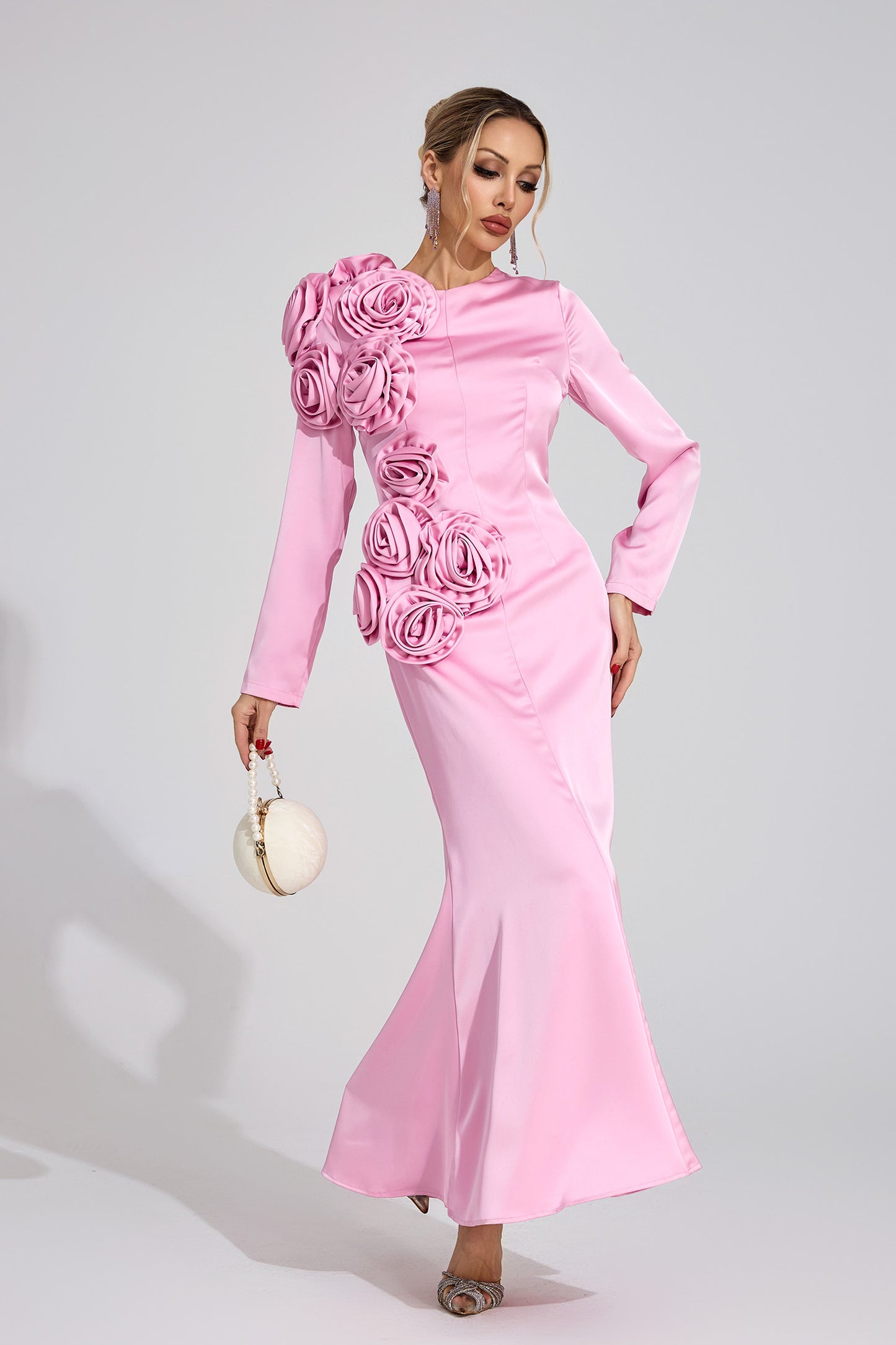 Plex Pink Floral Maxi Dress