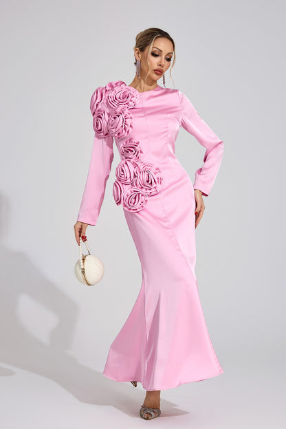 Plex Pink Floral Maxi Dress