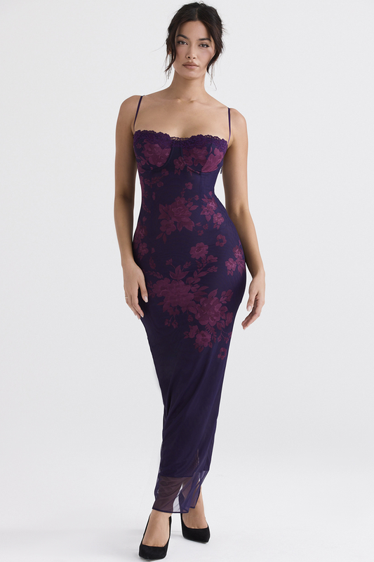 Aiza Purple Floral Dress