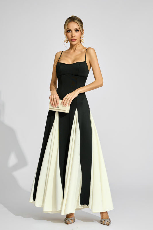 Raymond Black White Contrast Slip Dress