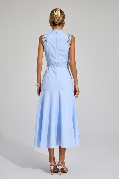 Susanna Blue Sleeveless Lace Dress