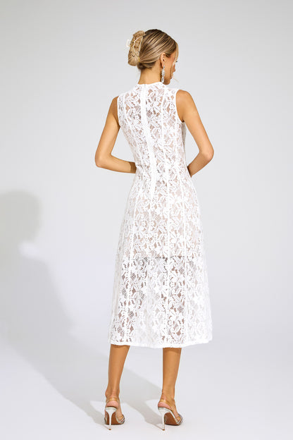 Tomlinson White Cut Out Sleeveless Dress