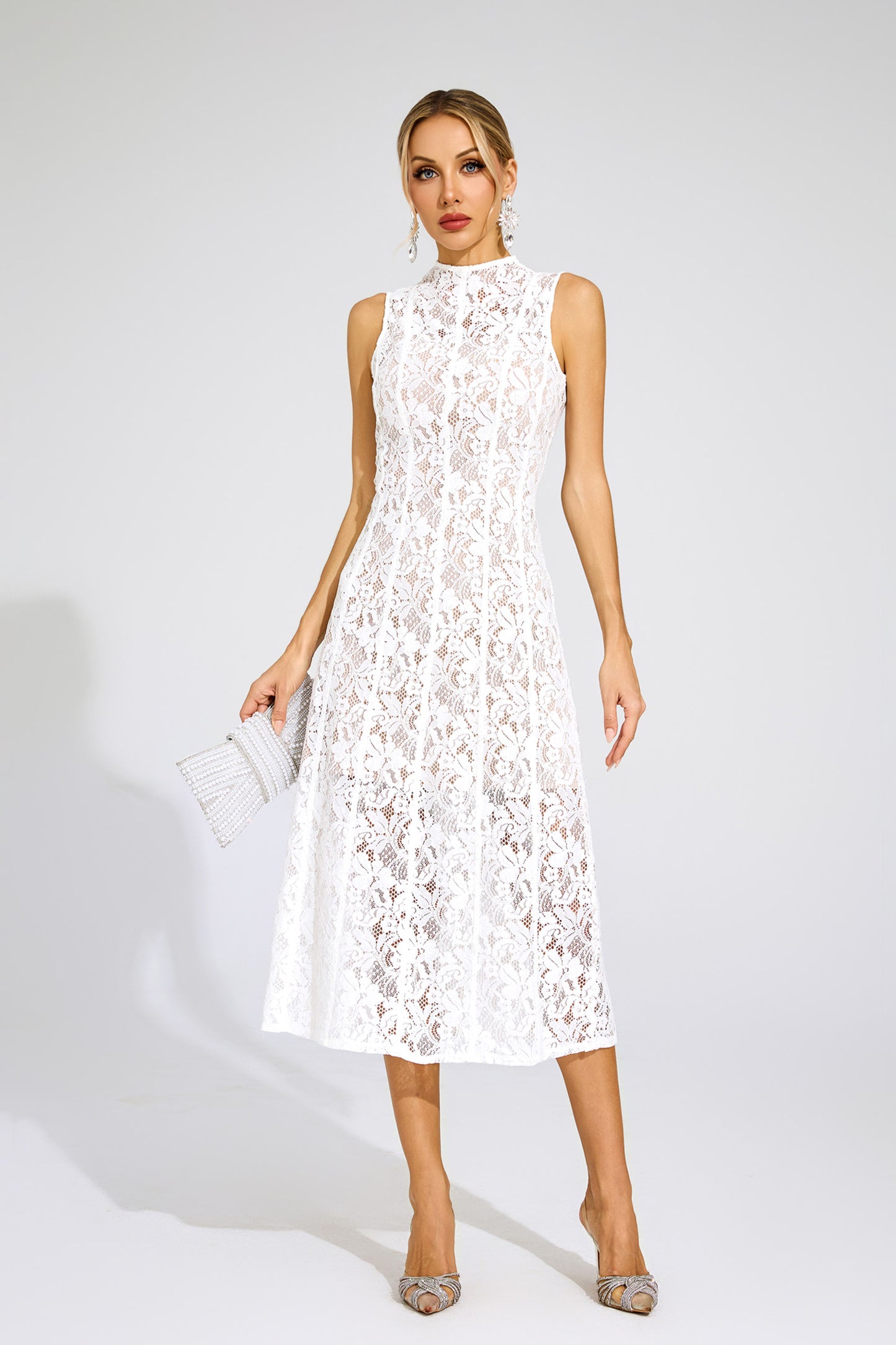 Tomlinson White Cut Out Sleeveless Dress