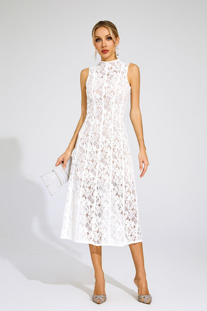Tomlinson White Cut Out Sleeveless Dress