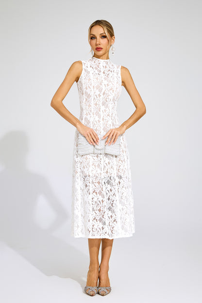 Tomlinson White Cut Out Sleeveless Dress