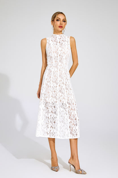 Tomlinson White Cut Out Sleeveless Dress