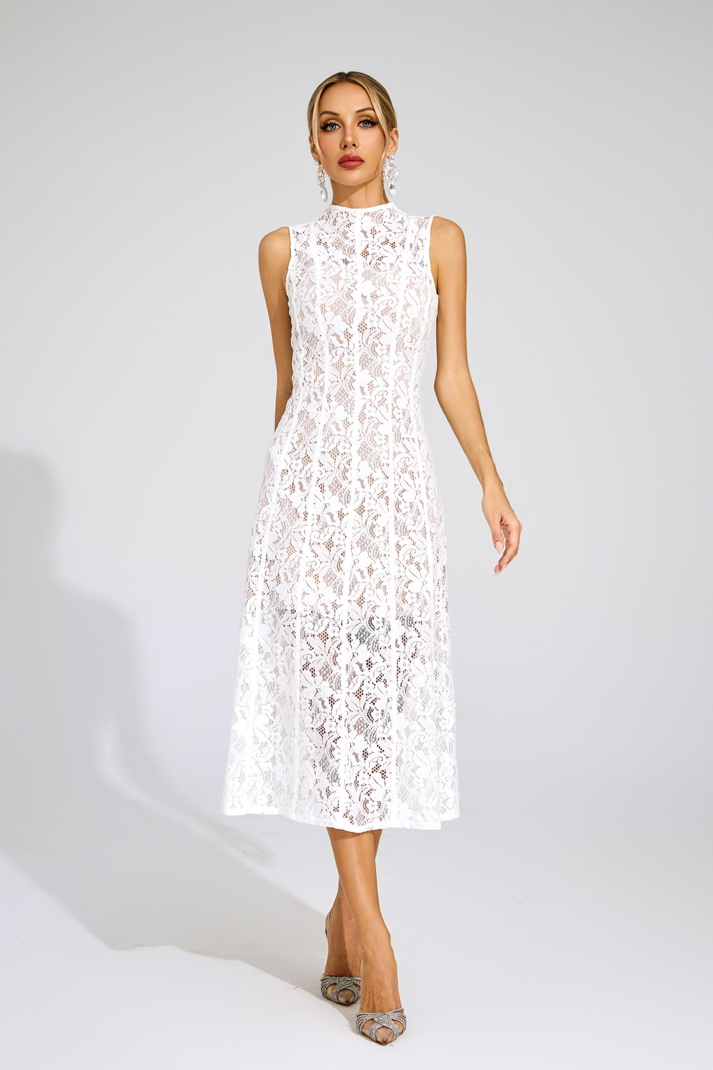Tomlinson White Cut Out Sleeveless Dress