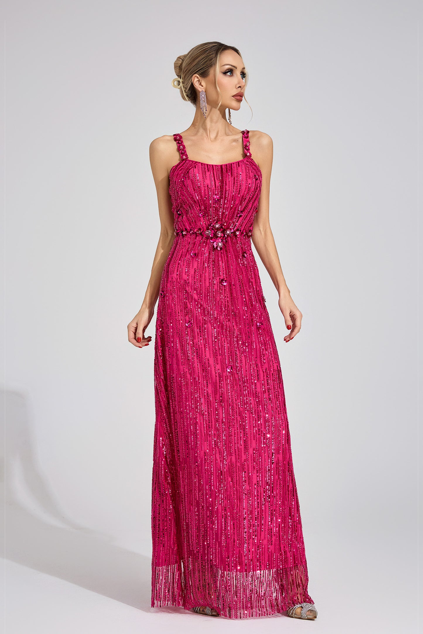 Trove Pink Sequin Maxi Dress