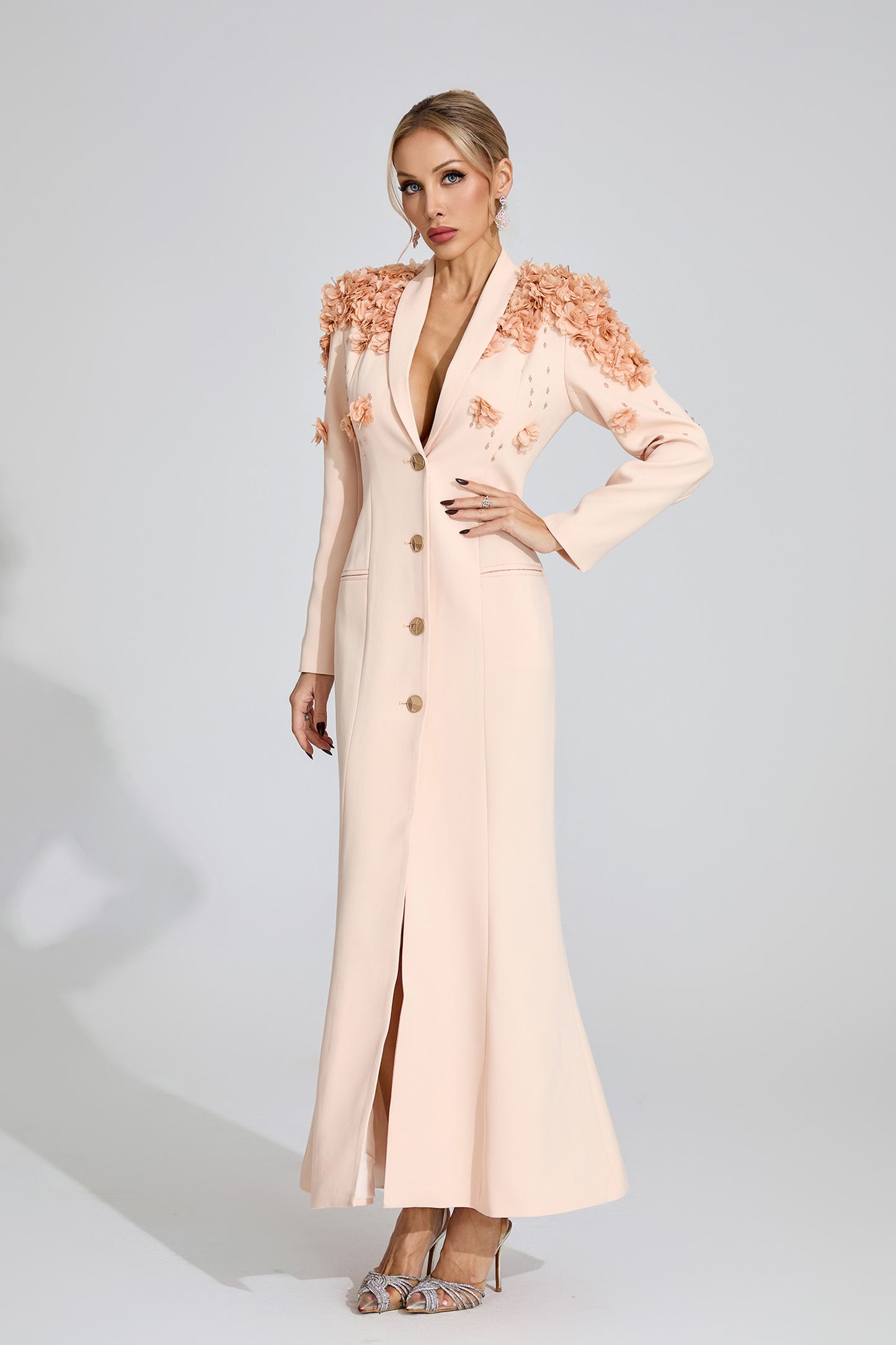 Vesper Apricot Floral Maxi Dress