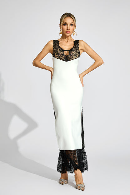Wyclif White Lace Maxi Vest Dress