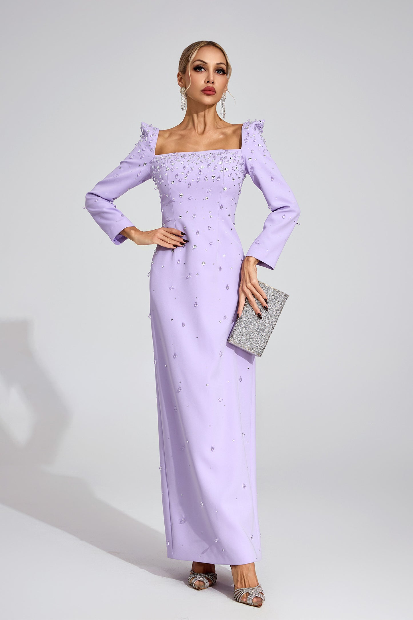 Zipporah  Purple Diamond Maxi Dress