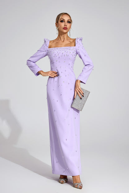 Zipporah  Purple Diamond Maxi Dress