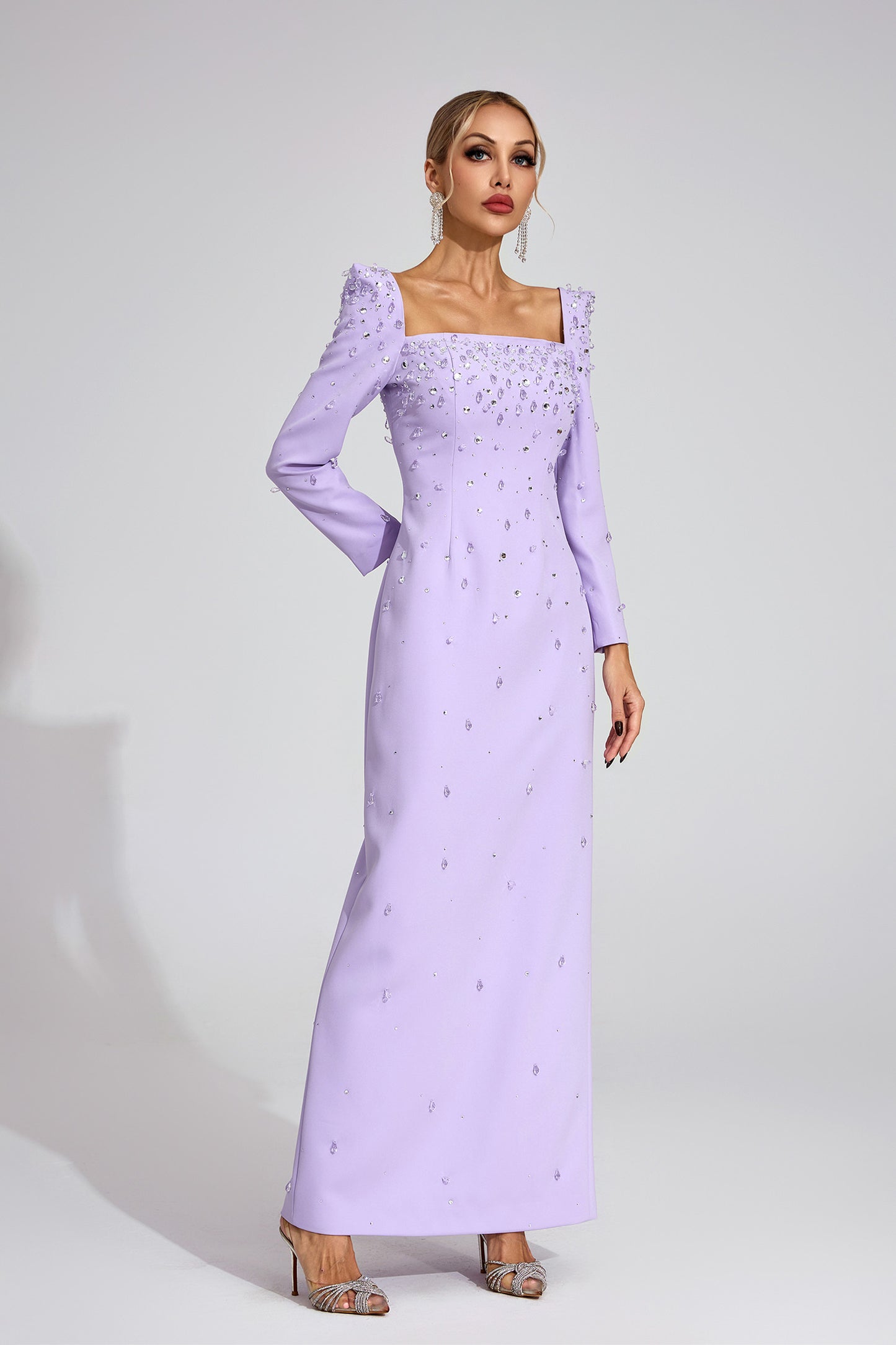 Zipporah  Purple Diamond Maxi Dress