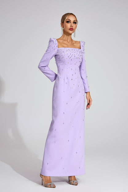 Zipporah  Purple Diamond Maxi Dress