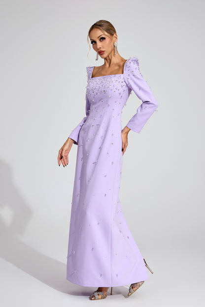 Zipporah  Purple Diamond Maxi Dress