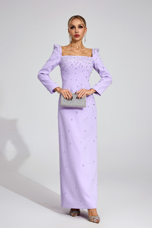 Zipporah  Purple Diamond Maxi Dress