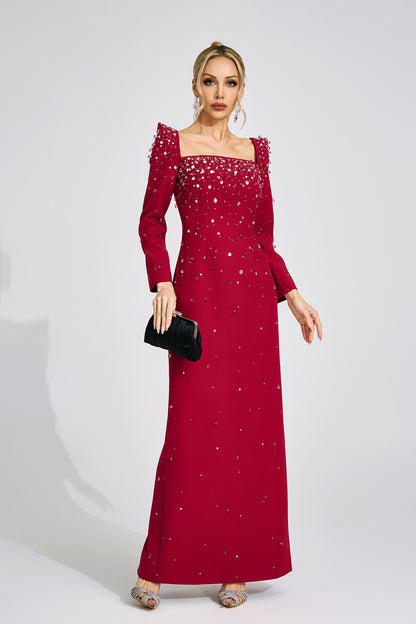 Zipporah Red Diamond Maxi Dress