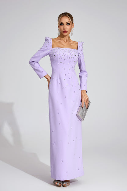 Zipporah  Purple Diamond Maxi Dress