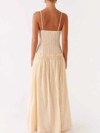 Frill Spaghetti Strap Maxi Dress