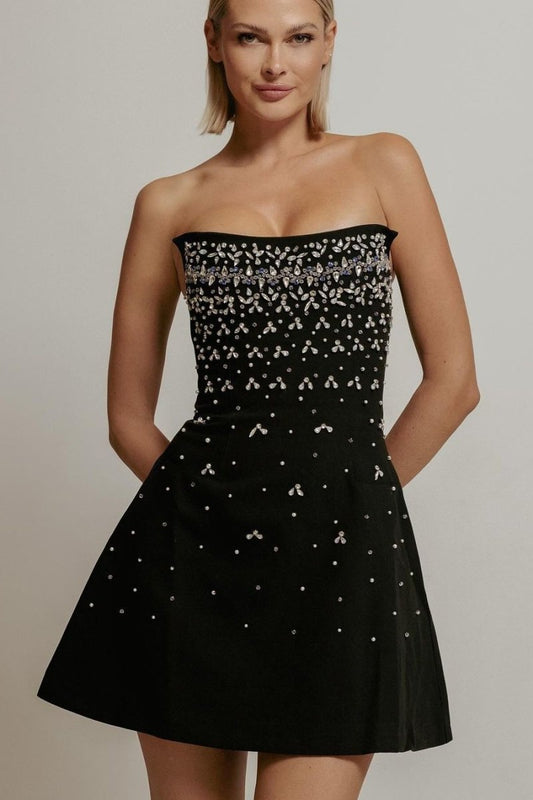 Frances Crystal-embellished Sleeveless Mini Dress