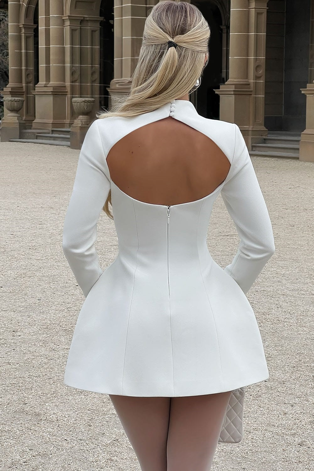Molly Open Back Long Sleeve Mini Dress